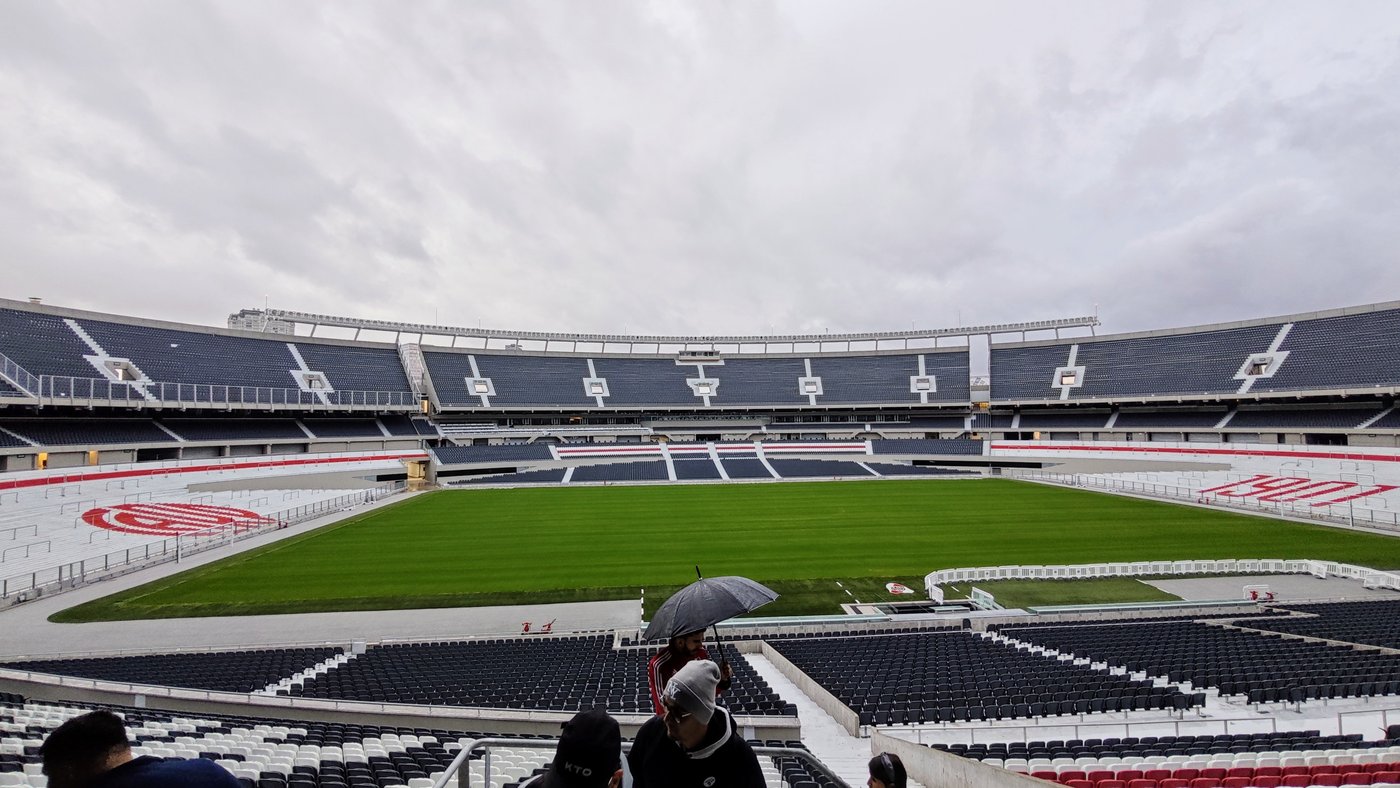 Las tribunas del estadio Monumental vistas desde adentro